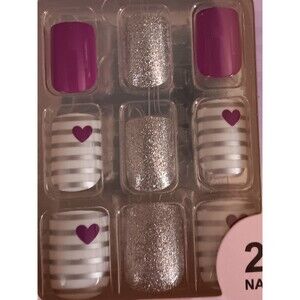 Nail Sets 24 Piece New Pretty Secrets Artificial Professional textured art